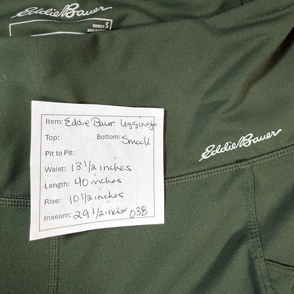 Eddie Bauer Women's Sage Green Leggings Zipper Leg Pocket - Picture 5 of 5